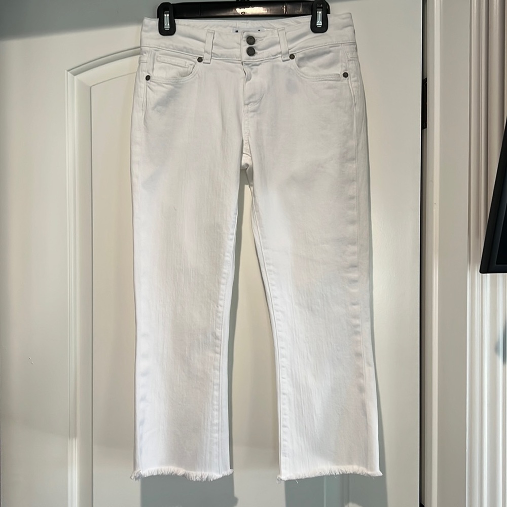 Paige white denim crops